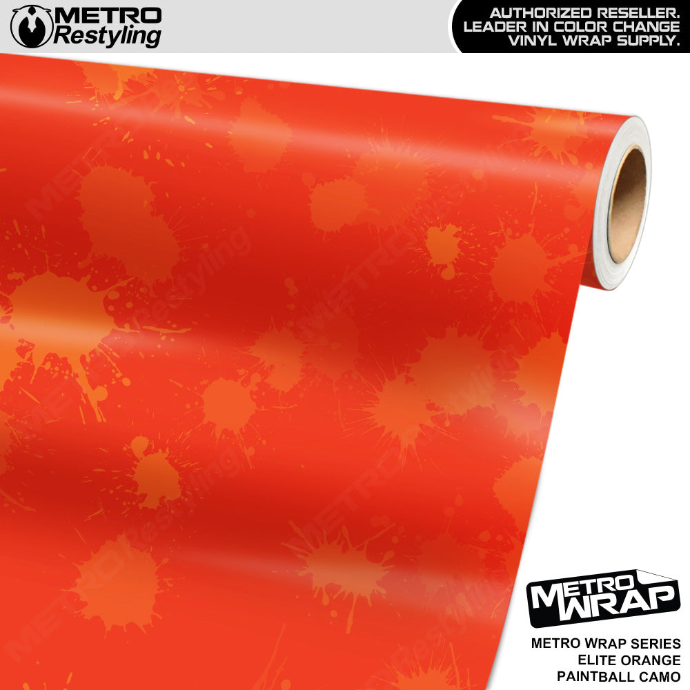 Metro Wrap Paintball Elite Orange Camouflage Vinyl Film