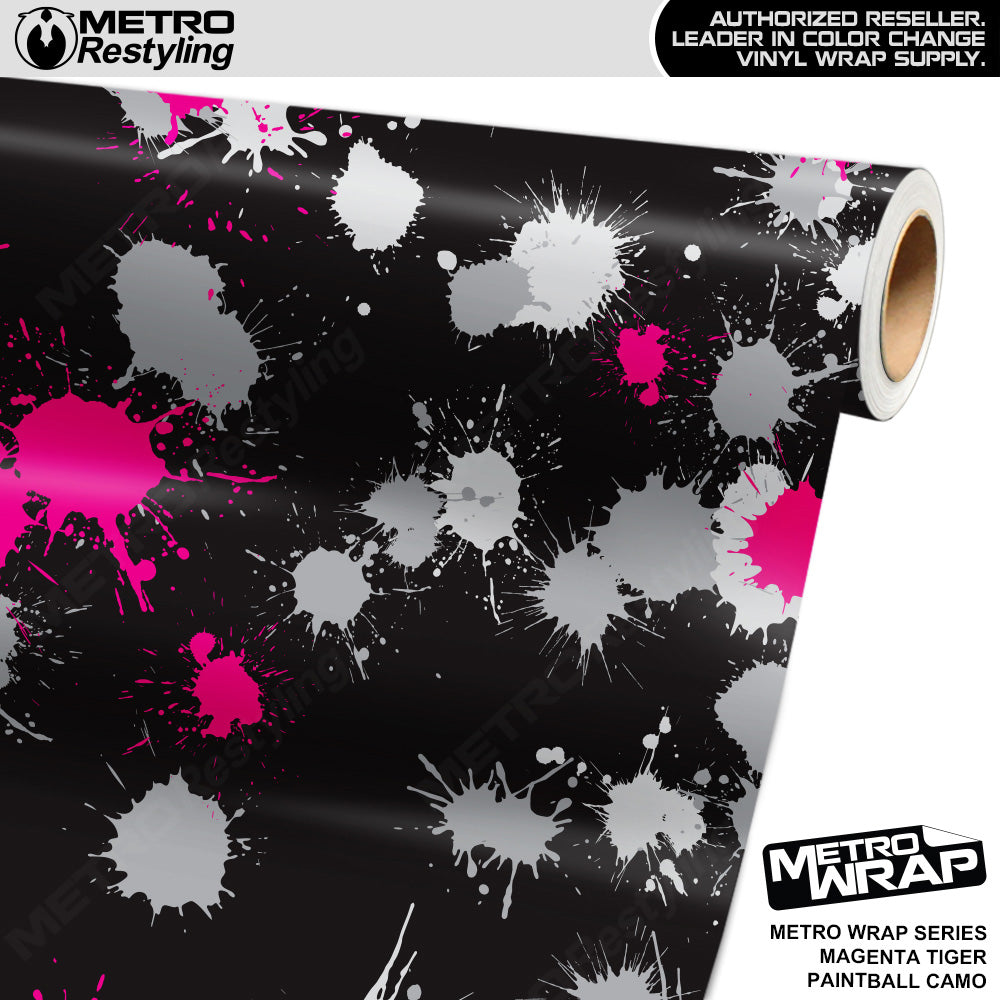 Metro Wrap Paintball Magenta Tiger Camouflage Vinyl Film