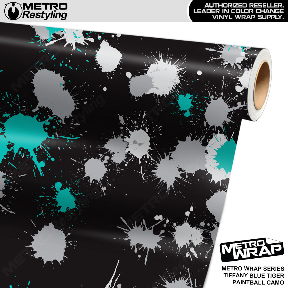 Metro Wrap Paintball Tiffany Blue Tiger Camouflage Vinyl Film