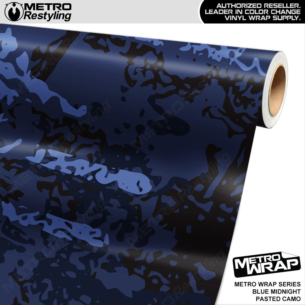 Metro Wrap Pasted Blue Midnight Camouflage Vinyl Film