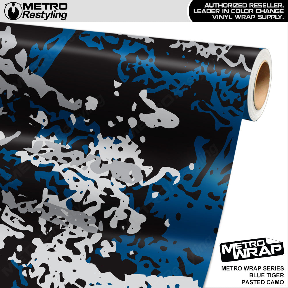 Metro Wrap Pasted Blue Tiger Camouflage Vinyl Film