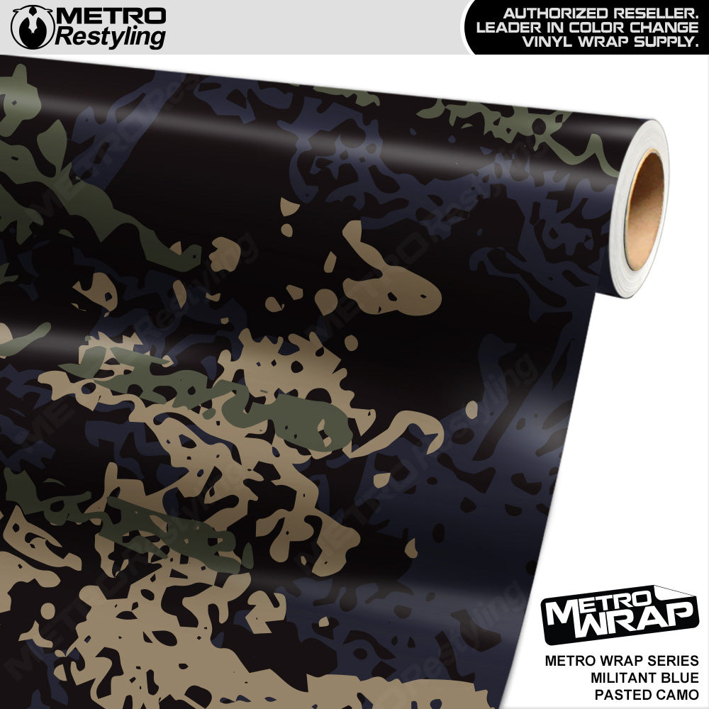 Metro Wrap Pasted Militant Blue Camouflage Vinyl Film