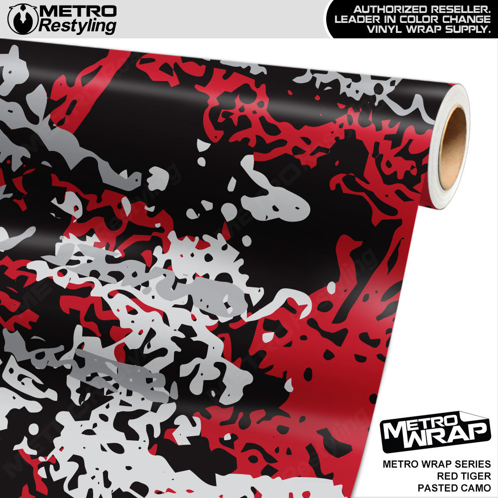 Metro Wrap Pasted Red Tiger Camouflage Vinyl Film