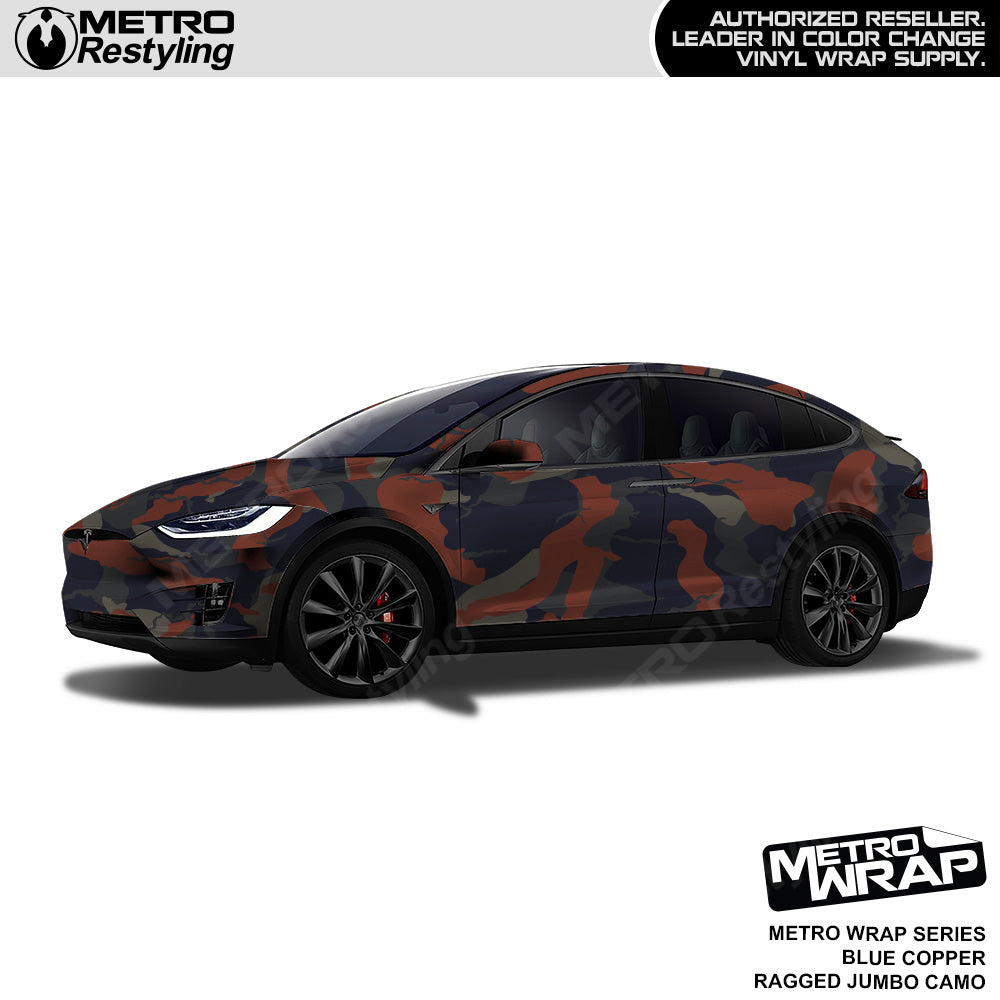Metro Wrap Jumbo Ragged Blue Copper Camouflage Vinyl Film