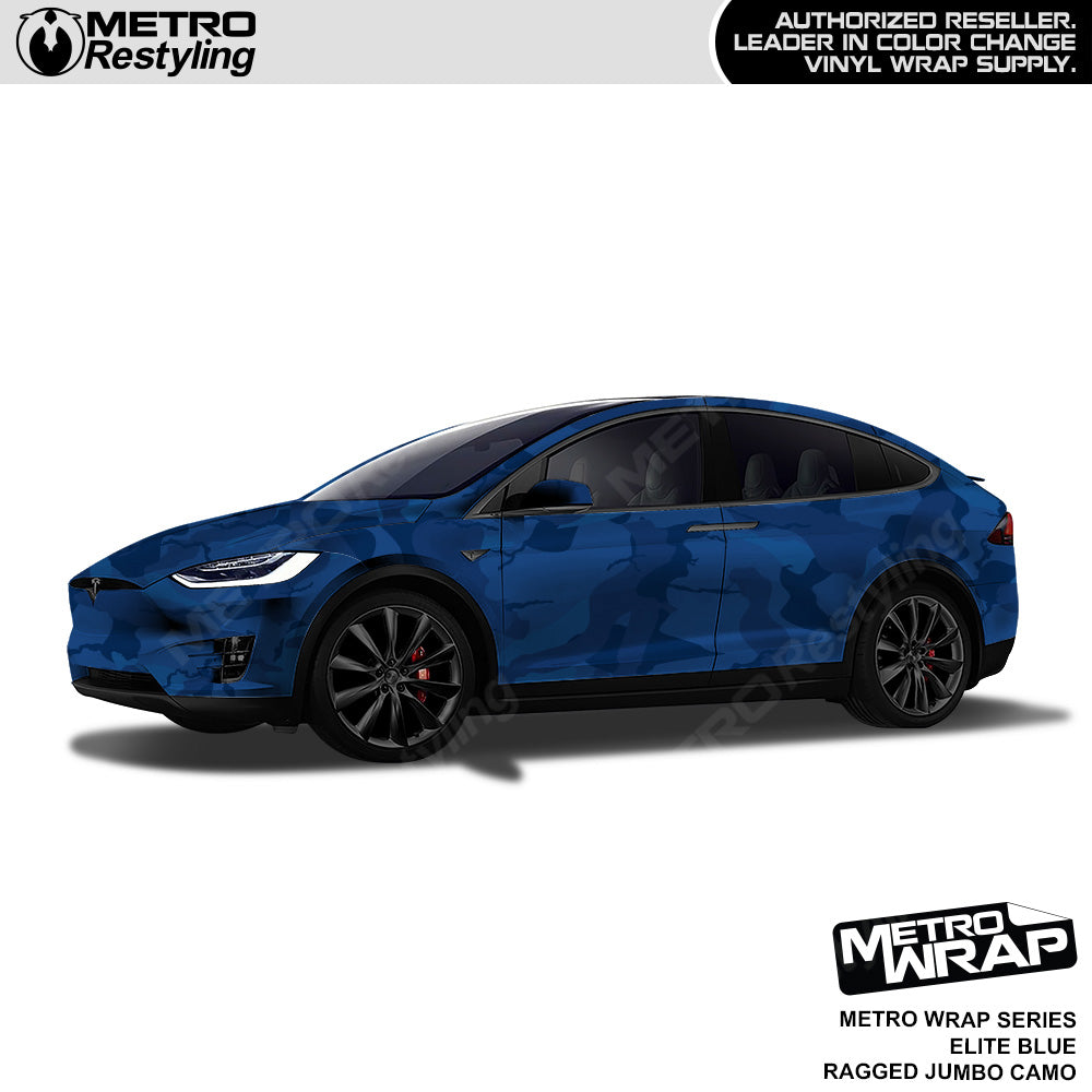 Metro Wrap Jumbo Ragged Elite Blue Camouflage Vinyl Film