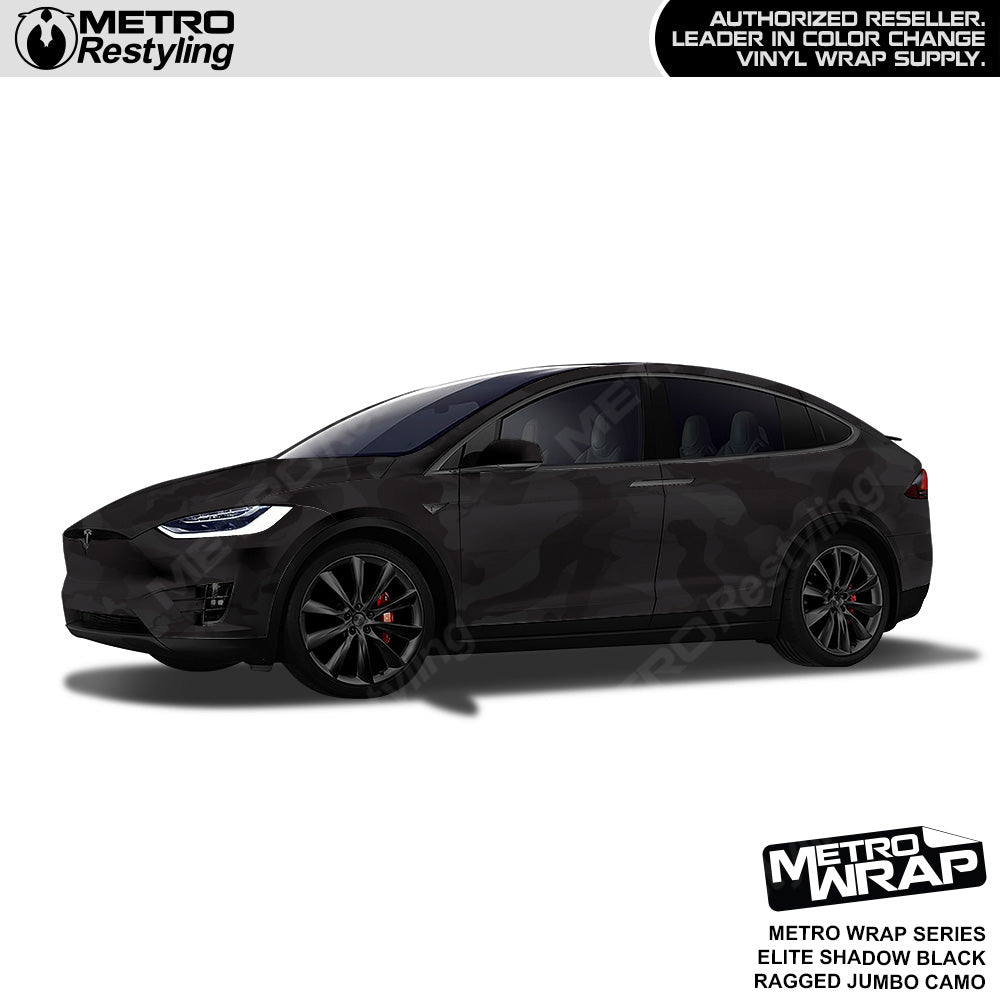 Metro Wrap Jumbo Ragged Elite Shadow Black Camouflage Vinyl Film