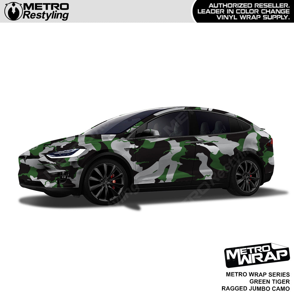 Metro Wrap Jumbo Ragged Green Tiger Camouflage Vinyl Film