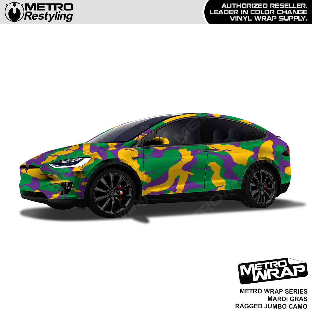 Metro Wrap Jumbo Ragged Mardi Gras Camouflage Vinyl Film