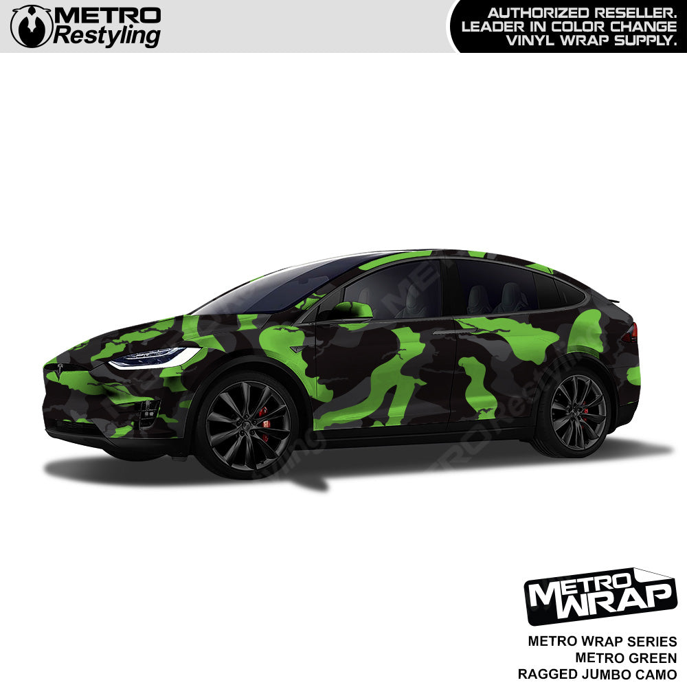 Metro Wrap Jumbo Ragged Metro Green Camouflage Vinyl Film