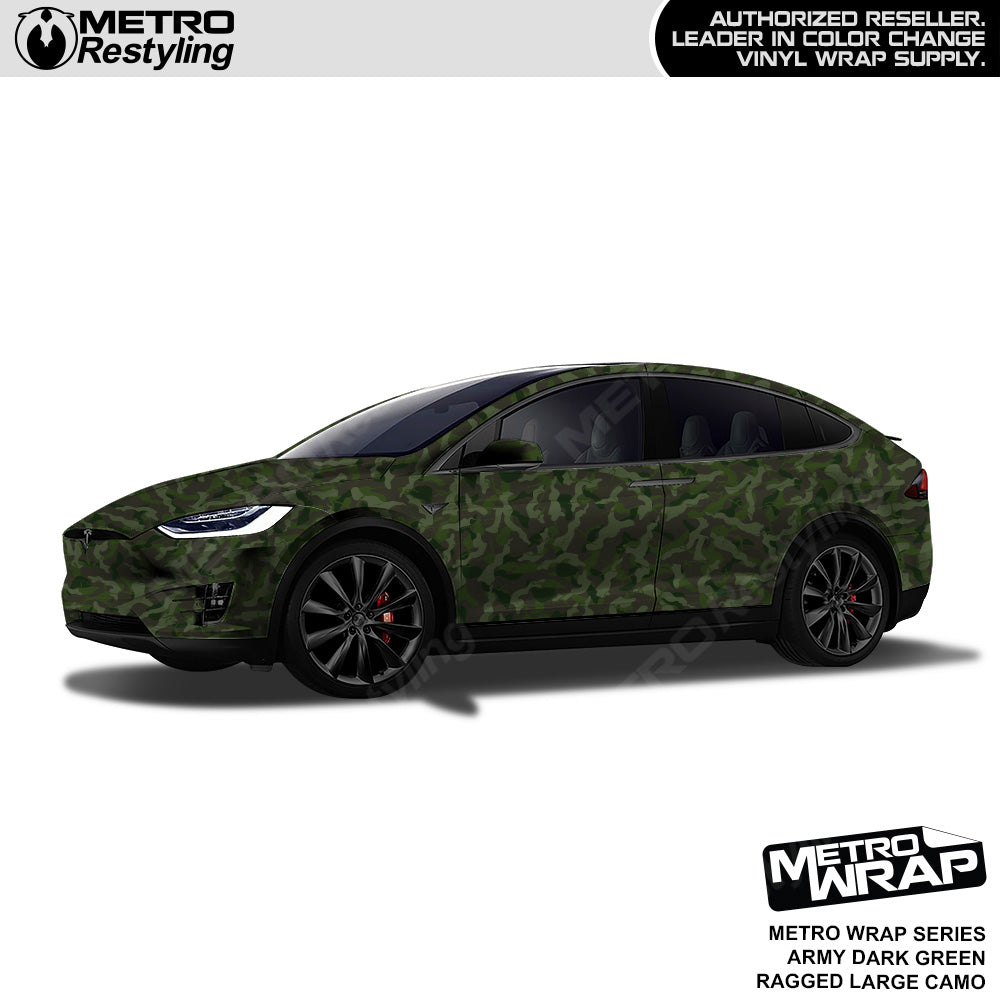 Metro Wrap Large Ragged Army Dark Green Camouflage Vinyl Film
