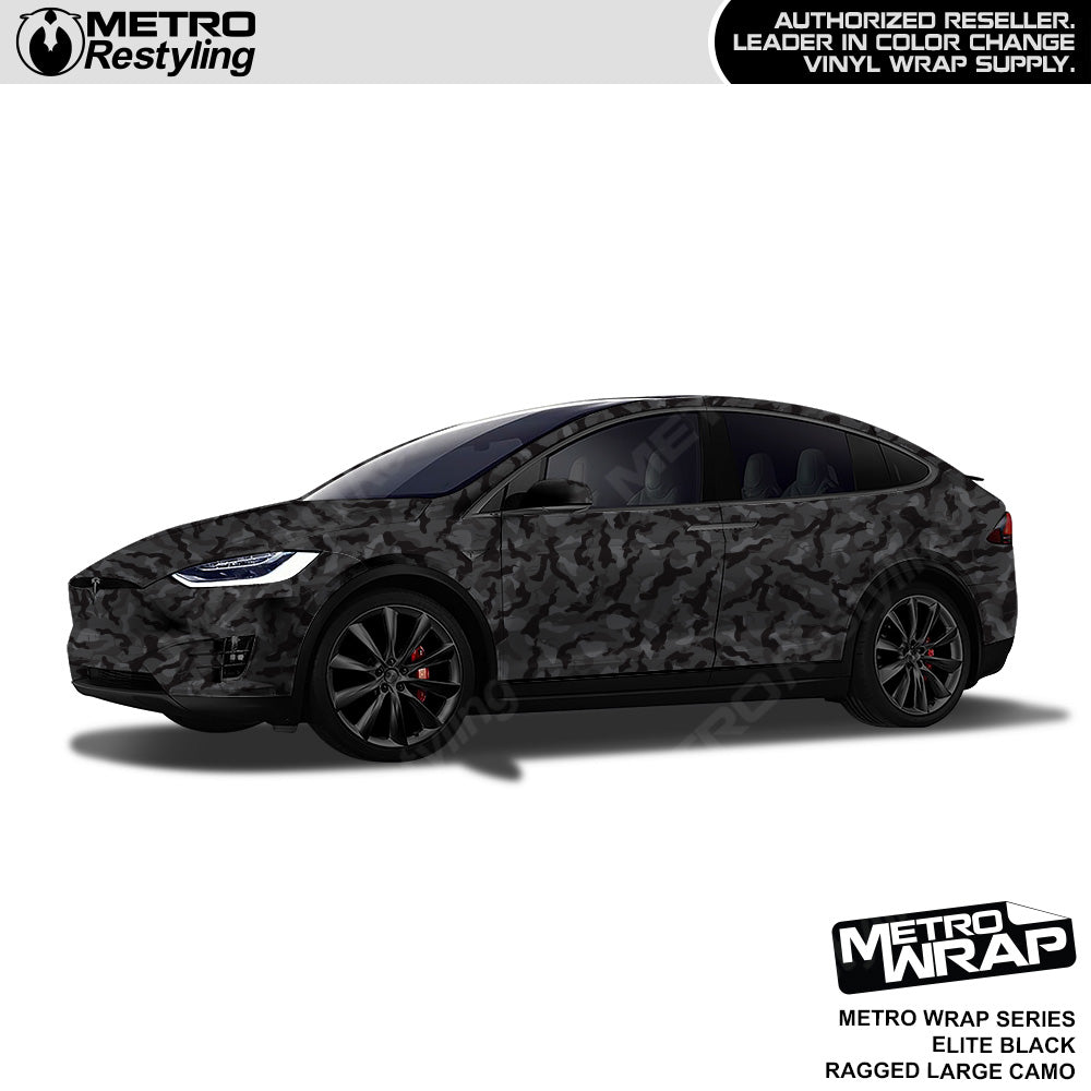 Metro Wrap Large Ragged Elite Black Camouflage Vinyl Film