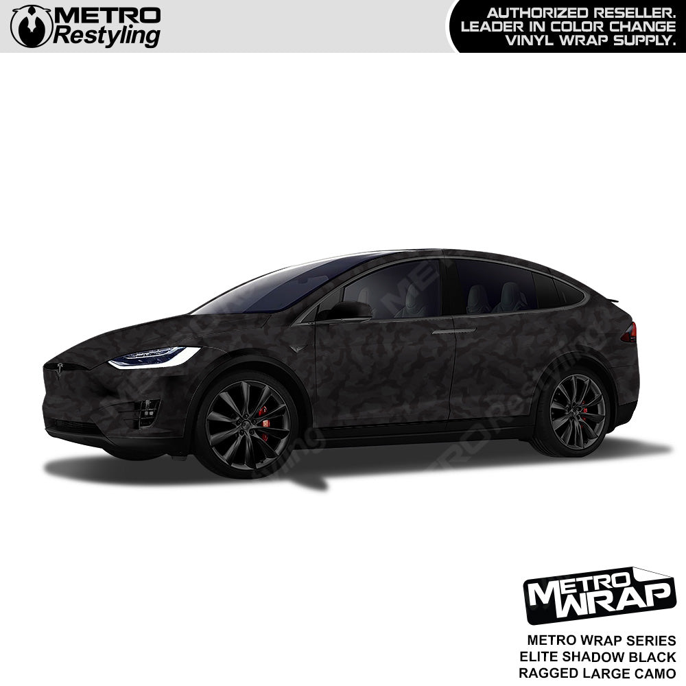 Metro Wrap Large Ragged Elite Shadow Black Camouflage Vinyl Film