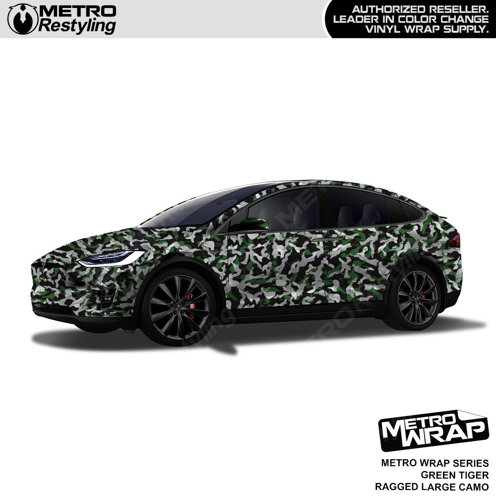 Metro Wrap Large Ragged Green Tiger Camouflage Vinyl Film