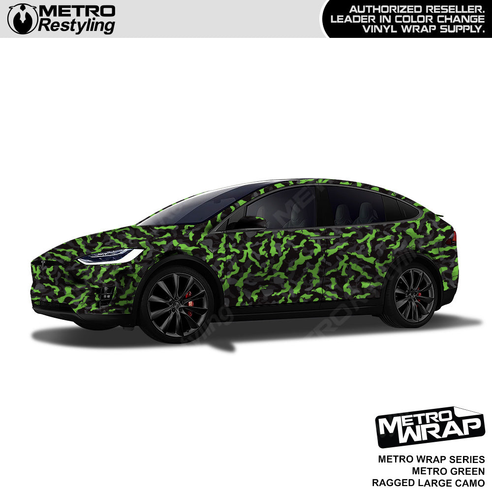 Metro Wrap Large Ragged Metro Green Camouflage Vinyl Film