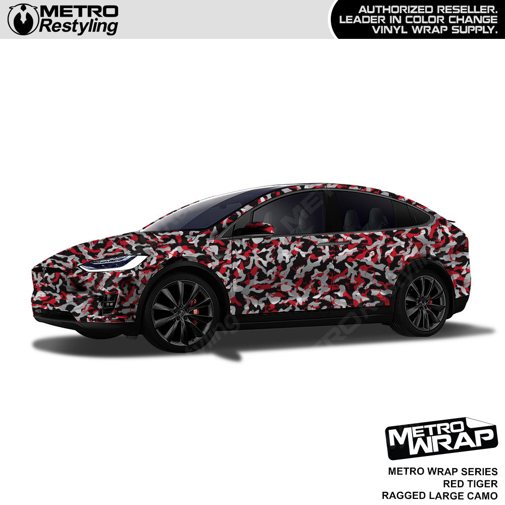 Metro Wrap Large Ragged Red Tiger Camouflage Vinyl Film