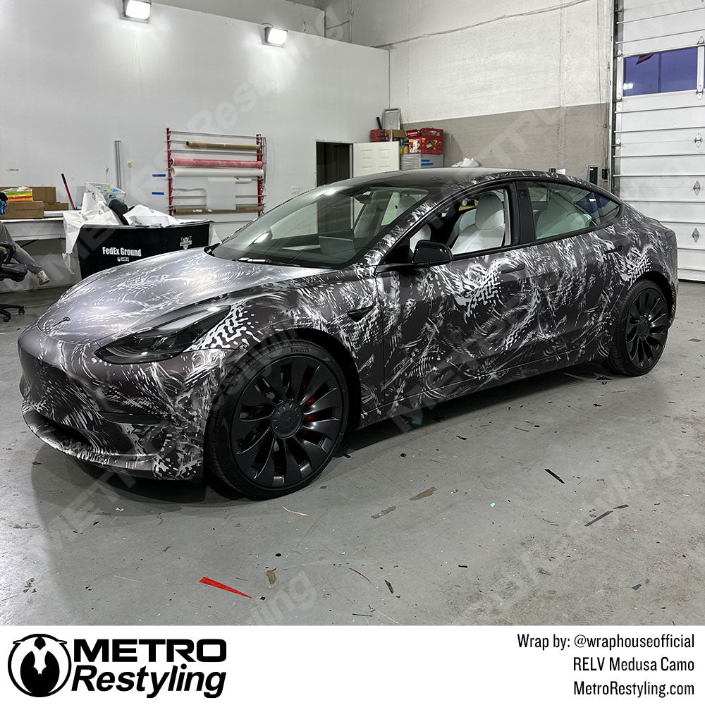 RELV Medusa Camo Tesla Wrap