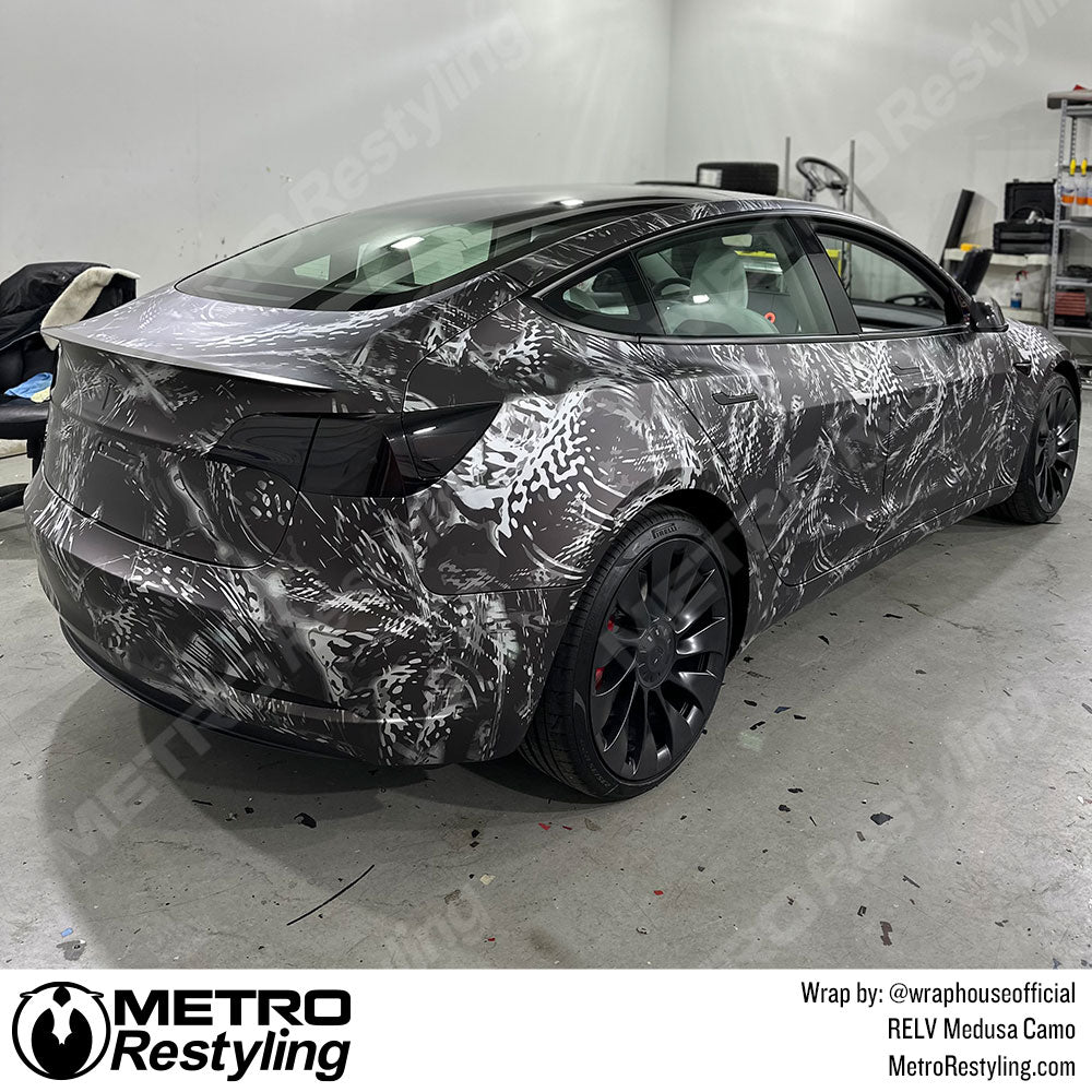 RELV Medusa Camo Tesla Wrap
