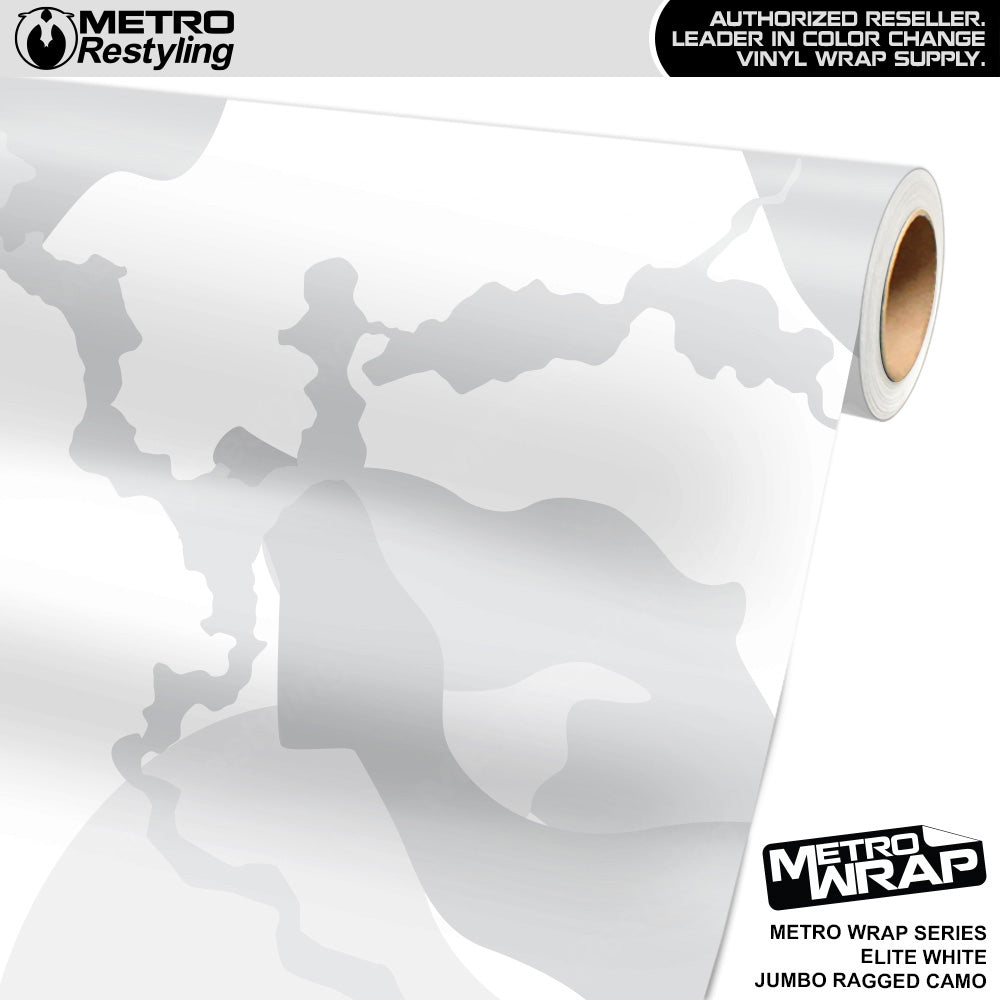 Metro Wrap Jumbo Ragged Elite White Camouflage Vinyl Film