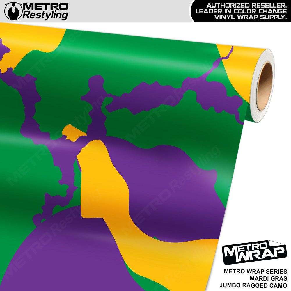 Metro Wrap Jumbo Ragged Mardi Gras Camouflage Vinyl Film