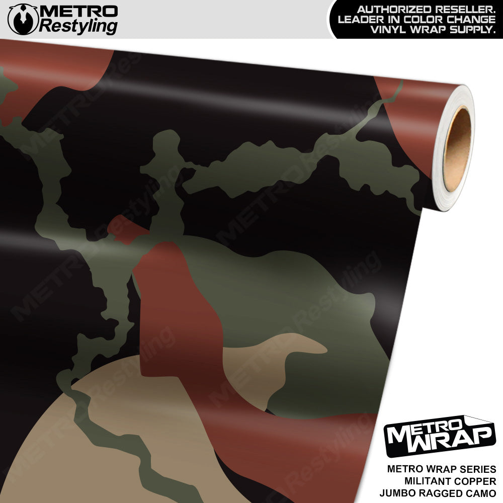 Metro Wrap Jumbo Ragged Militant Copper Camouflage Vinyl Film