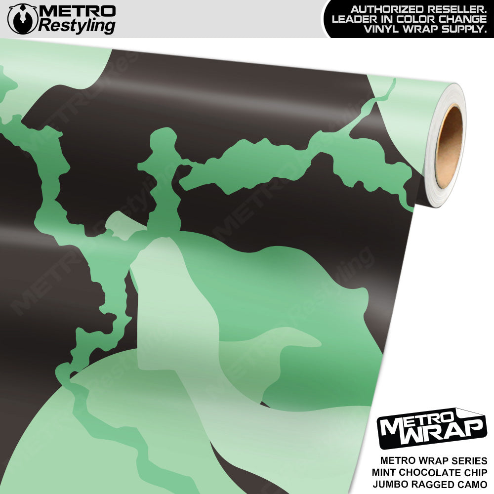 Metro Wrap Jumbo Ragged Mint Chocolate Chip Camouflage Vinyl Film