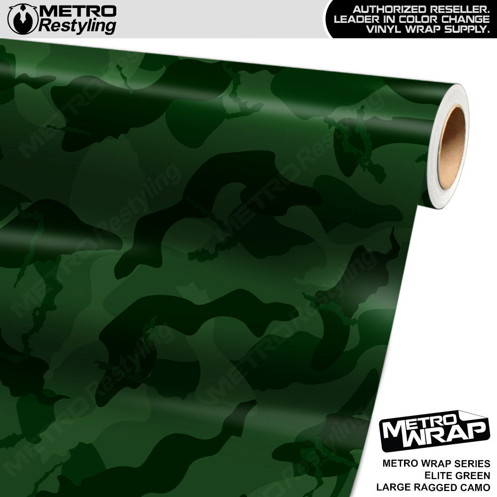 Metro Wrap Large Ragged Elite Green Camouflage Vinyl Film