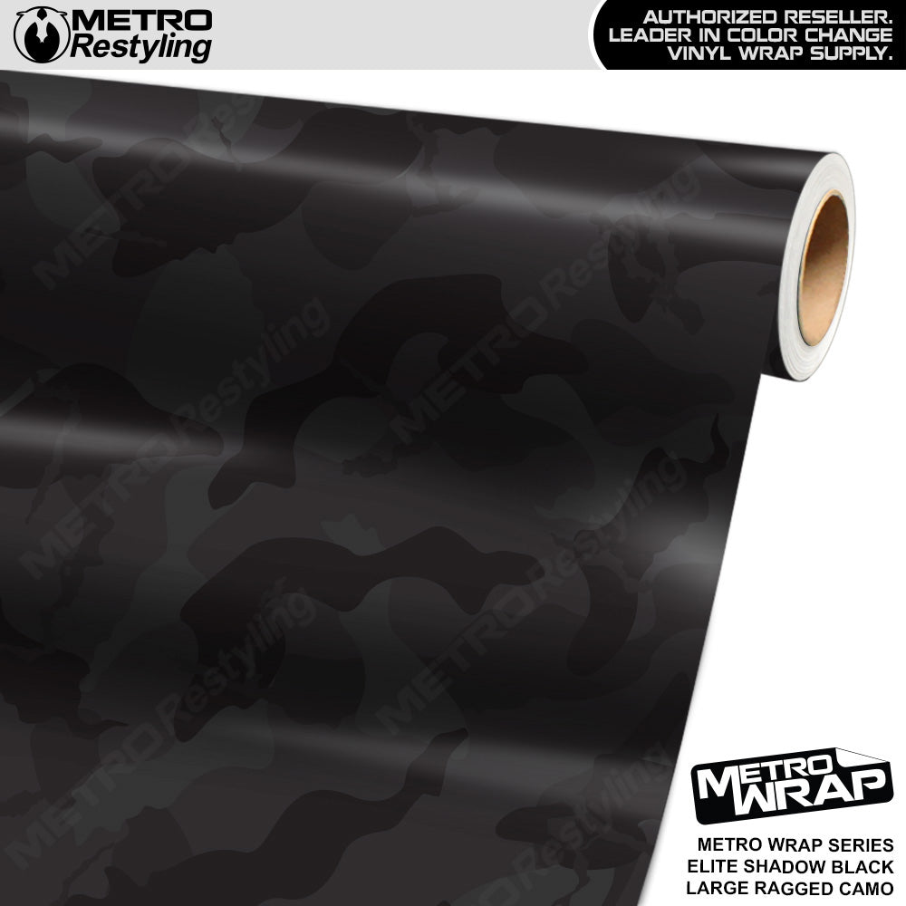 Metro Wrap Large Ragged Elite Shadow Black Camouflage Vinyl Film