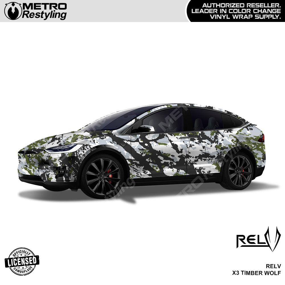 RELV X3 Timber Wolf Camo Car Wrap