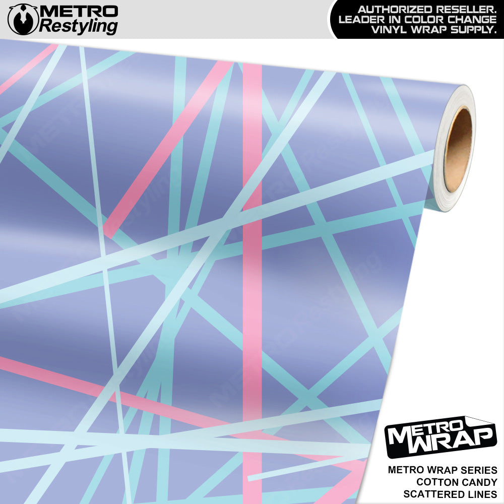 Metro Wrap Scattered Lines Cotton Candy Vinyl Film