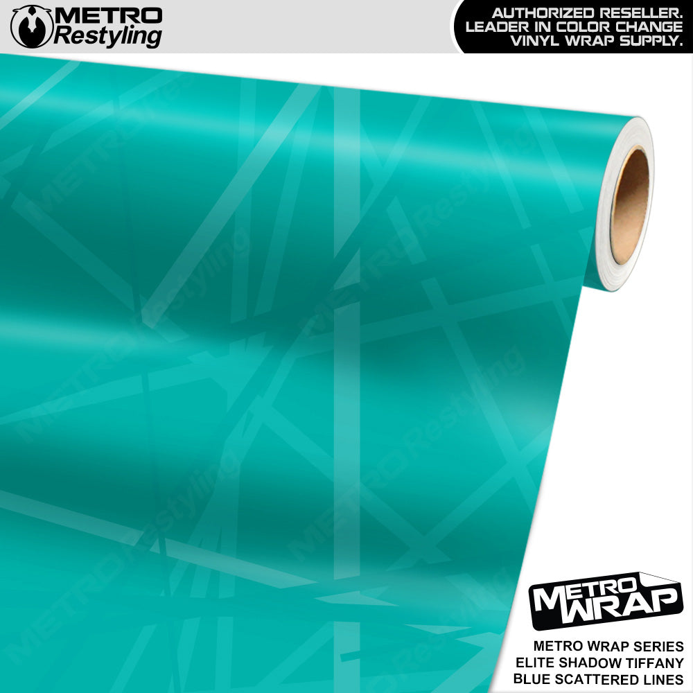 Metro Wrap Scattered Lines Elite Shadow Tiffany Blue Vinyl Film