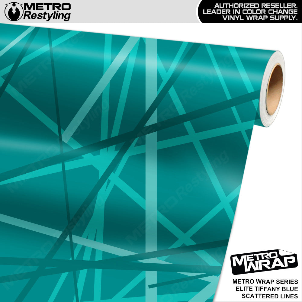 Metro Wrap Scattered Lines Elite Tiffany Blue Vinyl Film