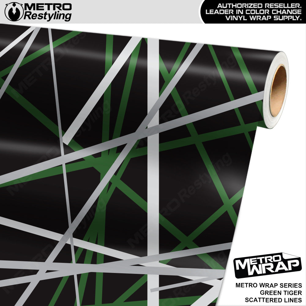 Metro Wrap Scattered Lines Green Tiger Vinyl Film