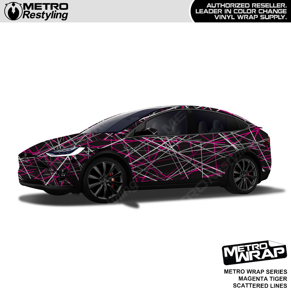 Metro Wrap Scattered Lines Magenta Tiger Vinyl Film