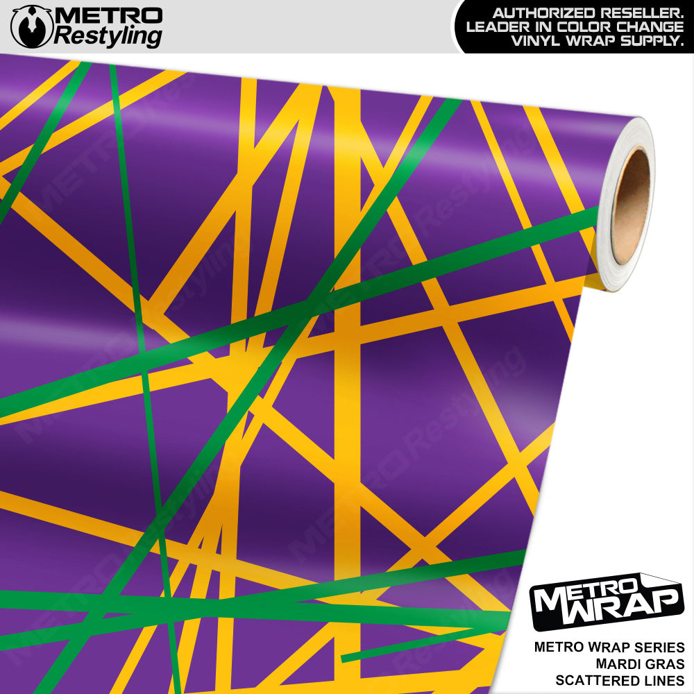Metro Wrap Scattered Lines Mardi Gras Vinyl Film