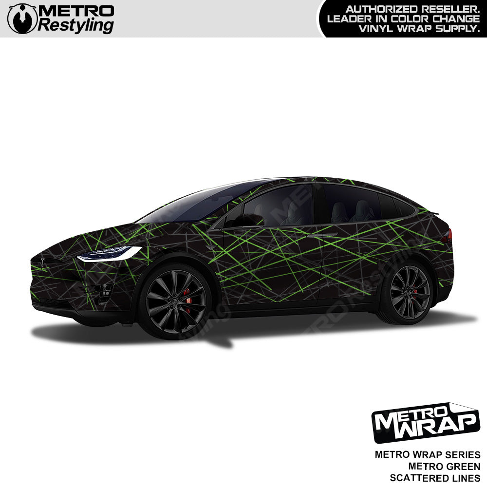 Metro Wrap Scattered Lines Metro Green Vinyl Film