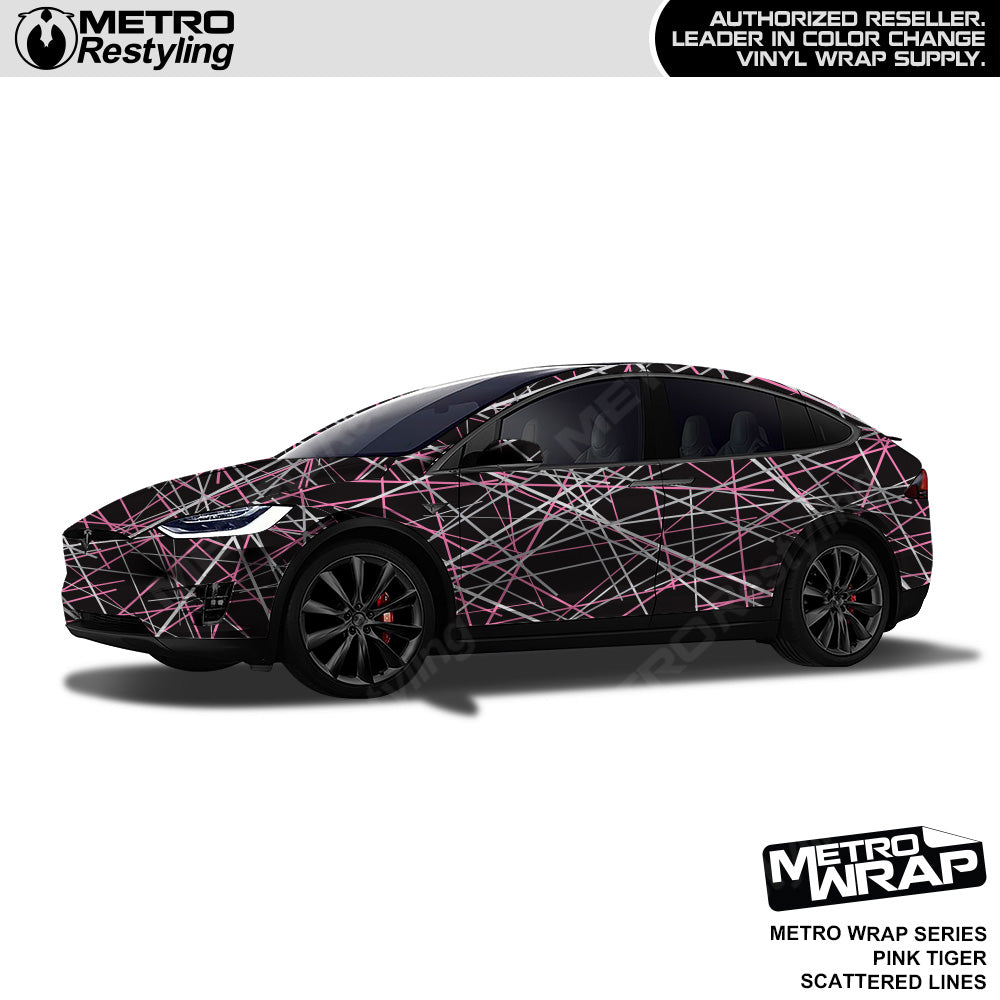 Metro Wrap Scattered Lines Pink Tiger Vinyl Film
