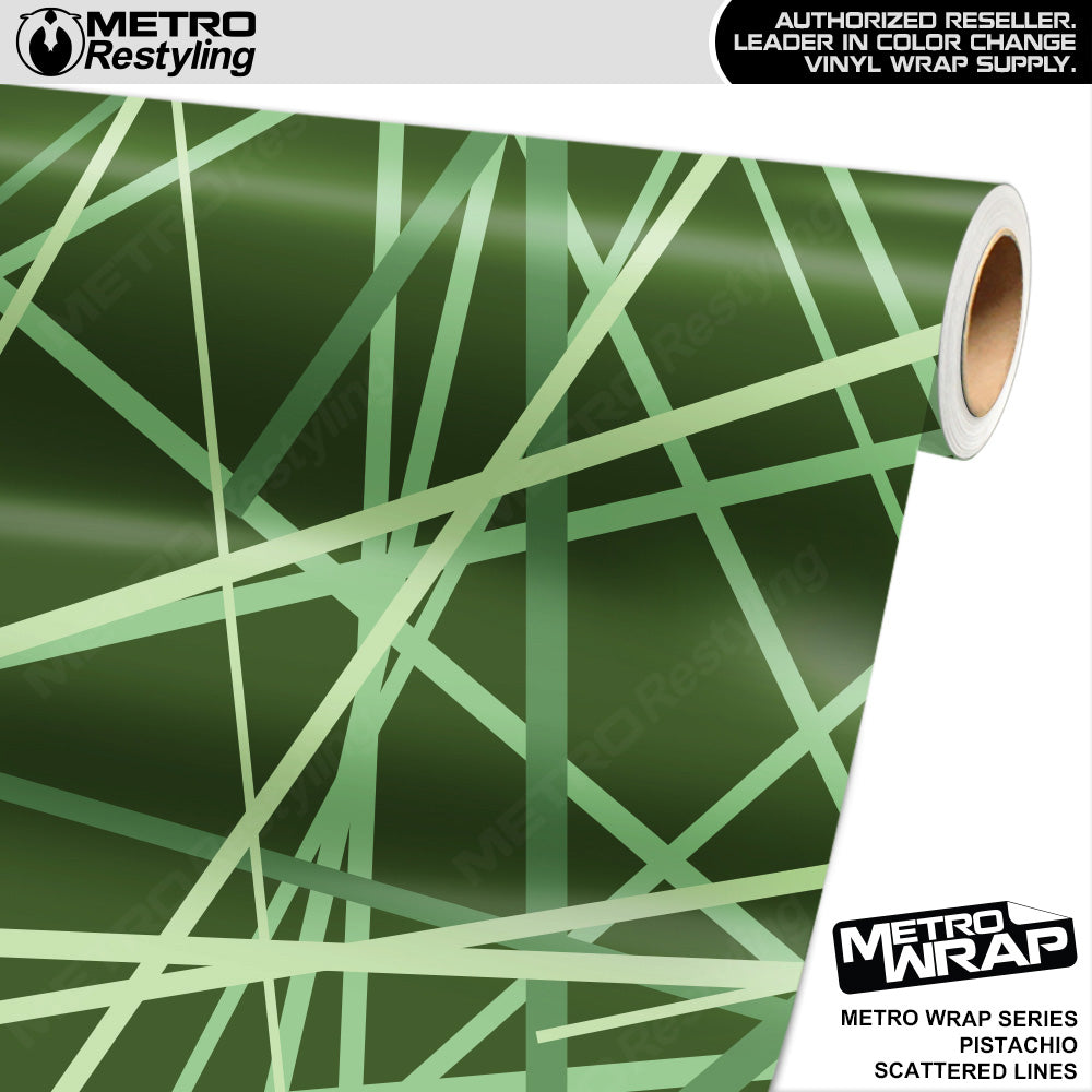 Metro Wrap Scattered Lines Pistachio Vinyl Film
