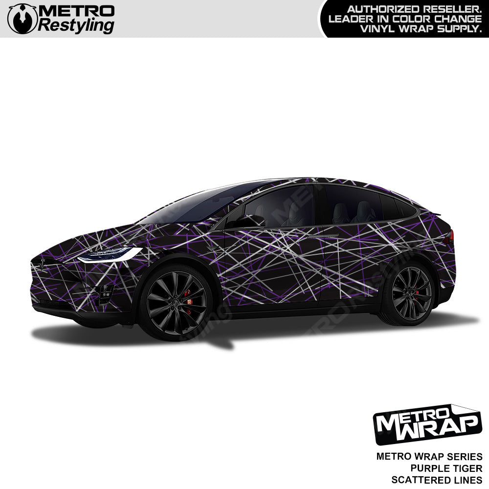 Metro Wrap Scattered Lines Purple Tiger Vinyl Film