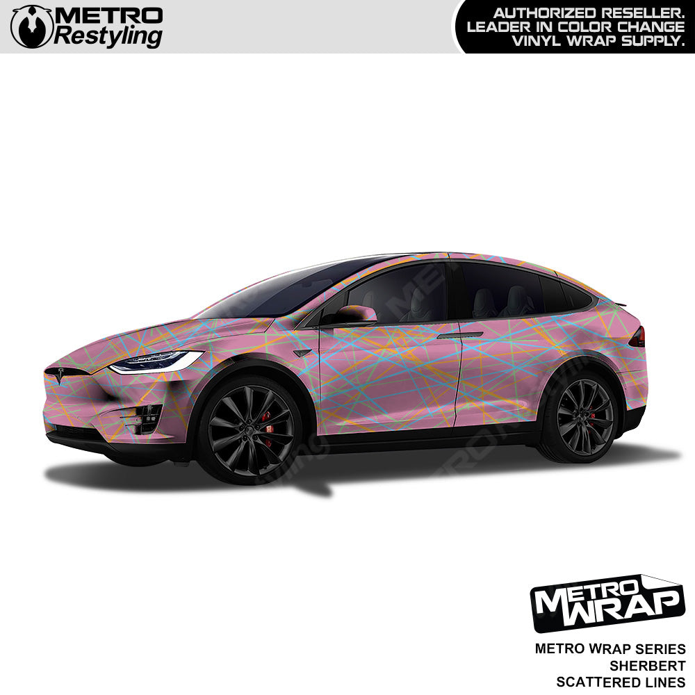 Metro Wrap Scattered Lines Sherbert Vinyl Film