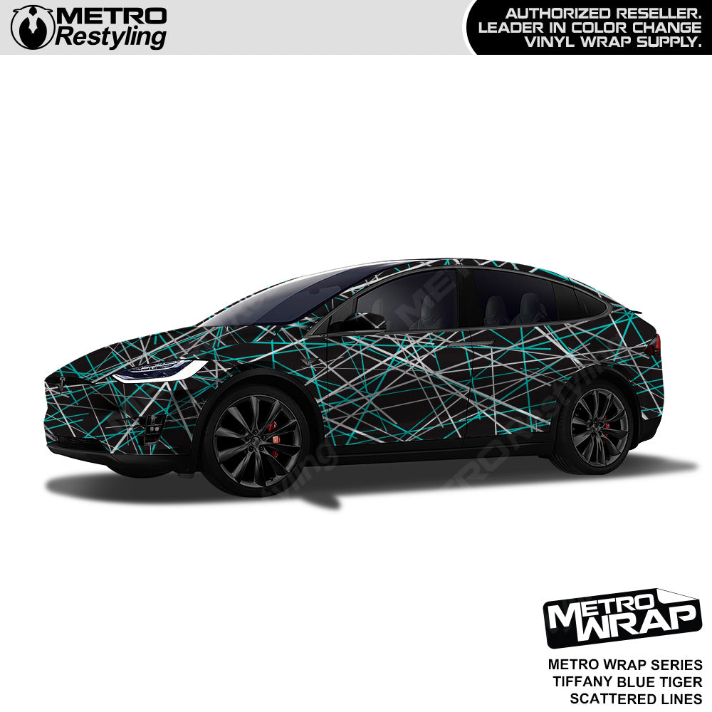 Metro Wrap Scattered Lines Tiffany Blue Tiger Vinyl Film