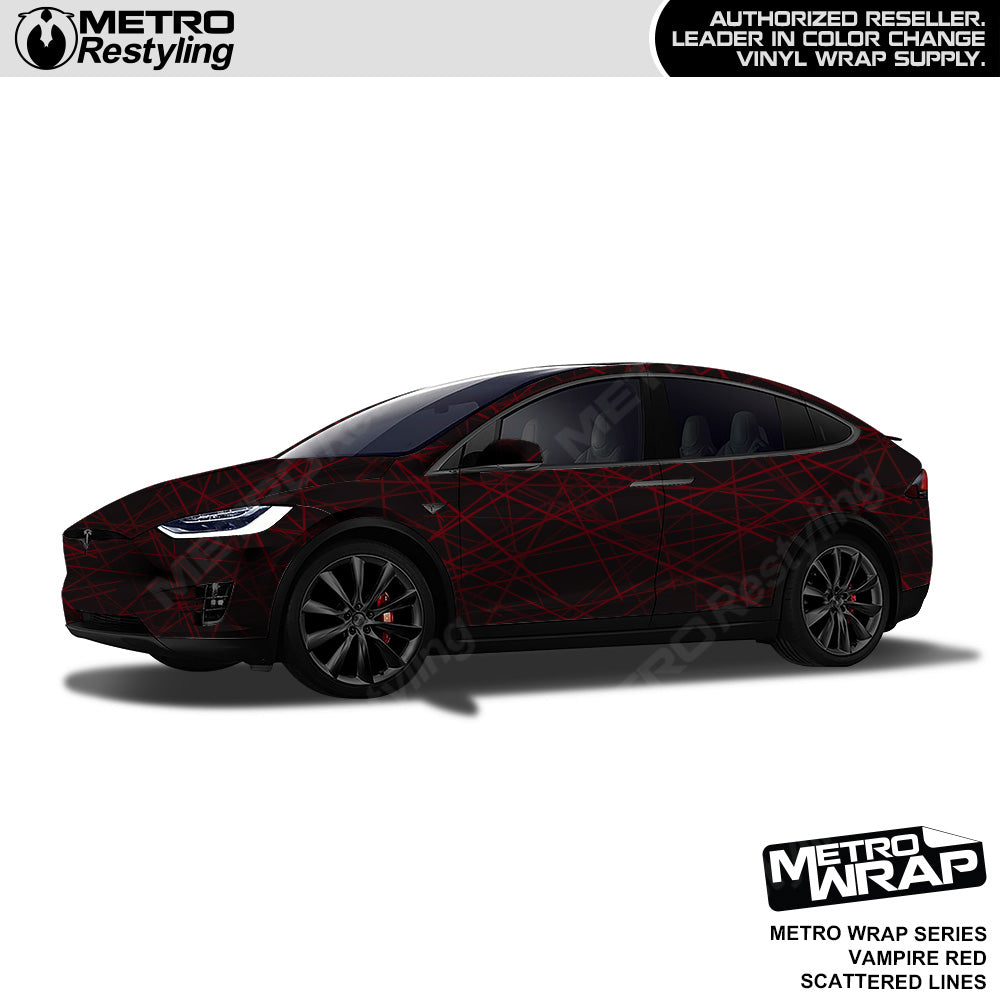 Metro Wrap Scattered Lines Vampire Red Vinyl Film