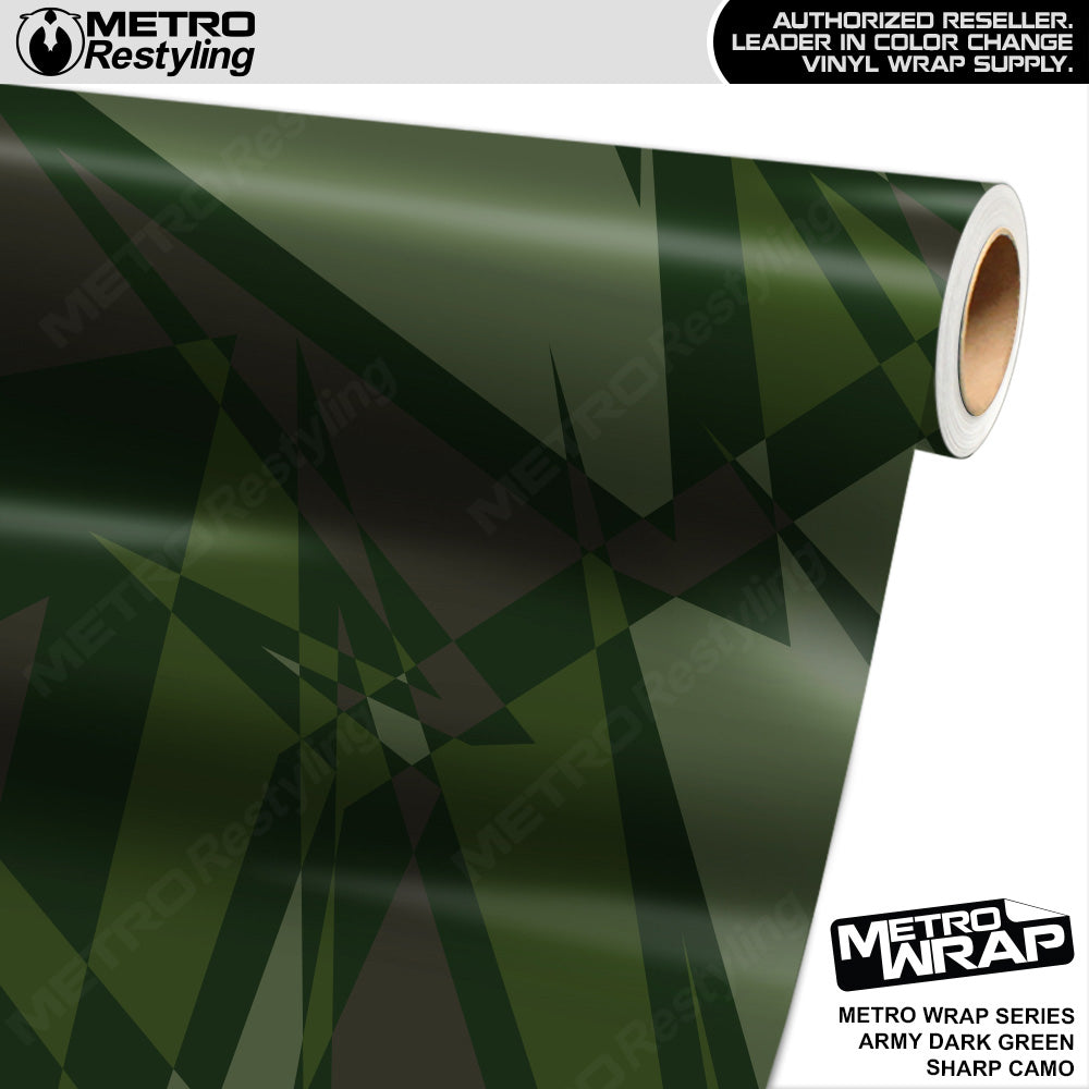 Metro Wrap Sharp Army Dark Green Camouflage Vinyl Film