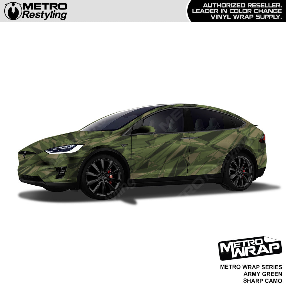 Metro Wrap Sharp Army Green Camouflage Vinyl Film