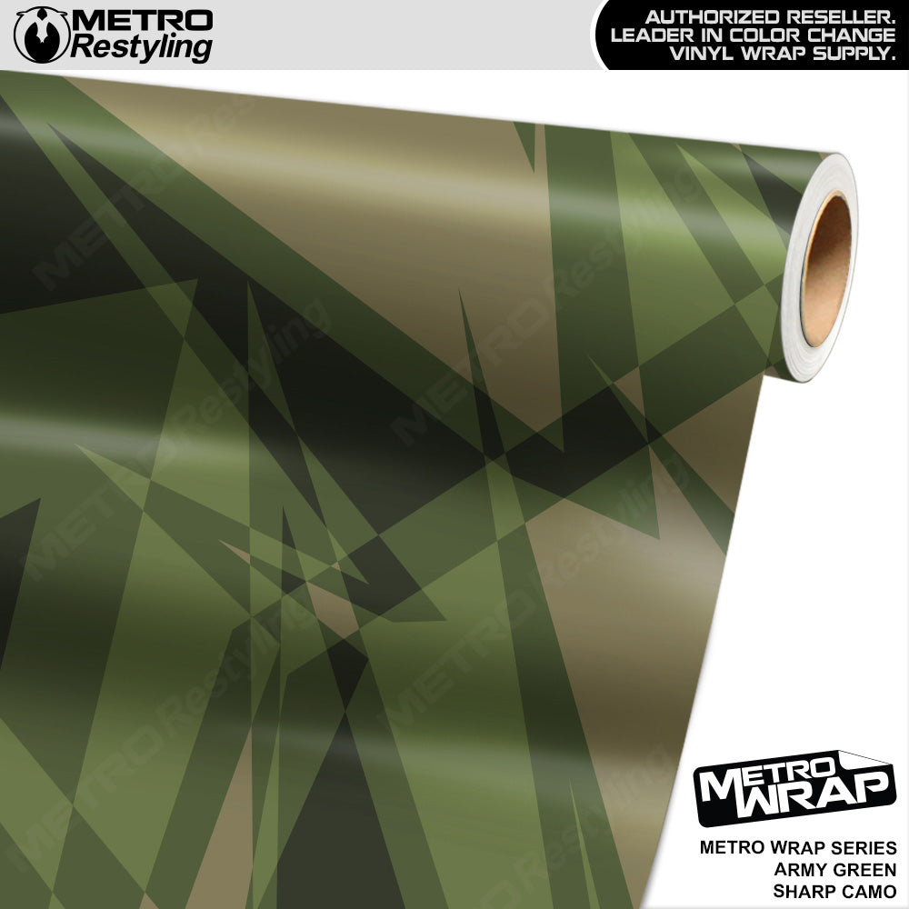 Metro Wrap Sharp Army Green Camouflage Vinyl Film