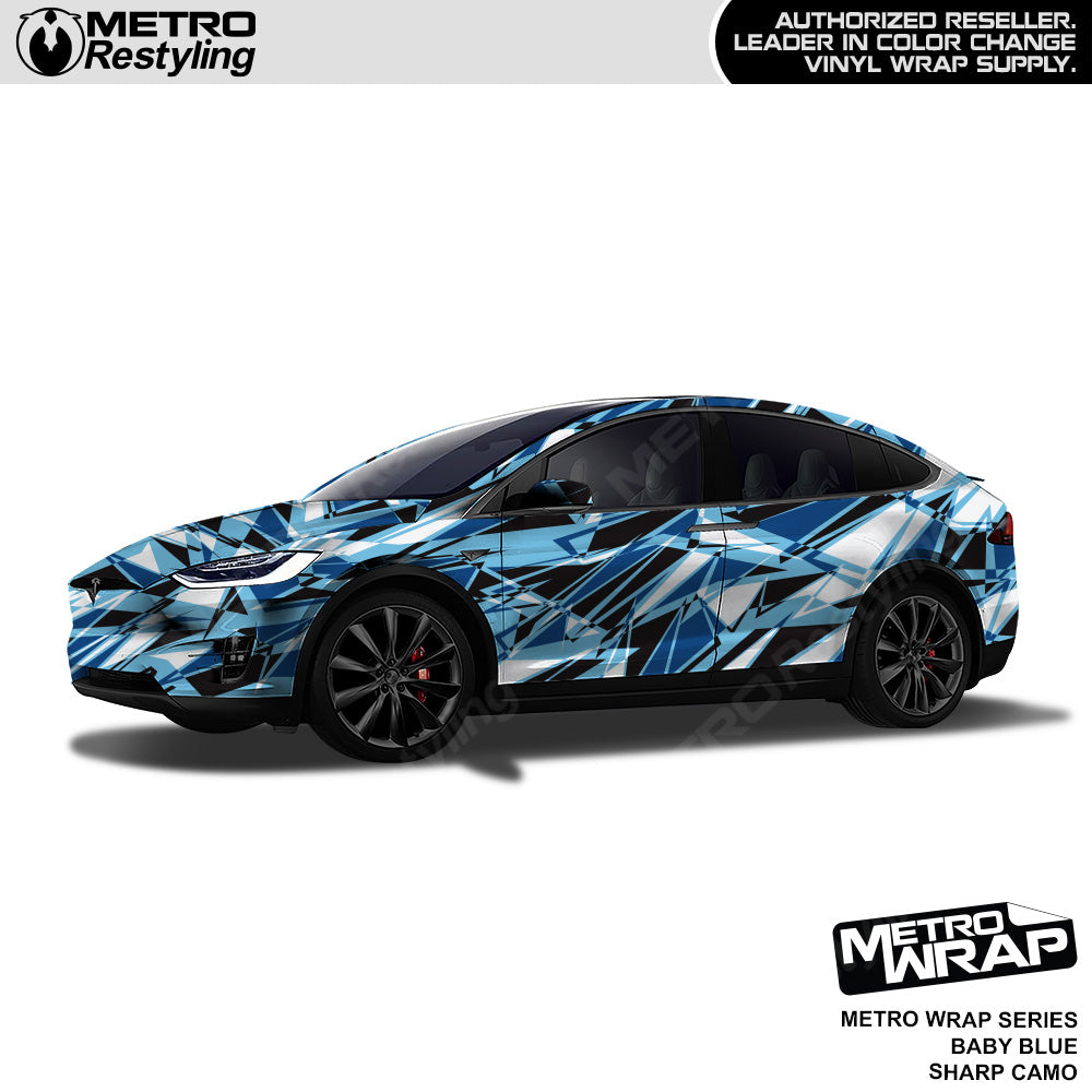 Metro Wrap Sharp Baby Blue Camouflage Vinyl Film