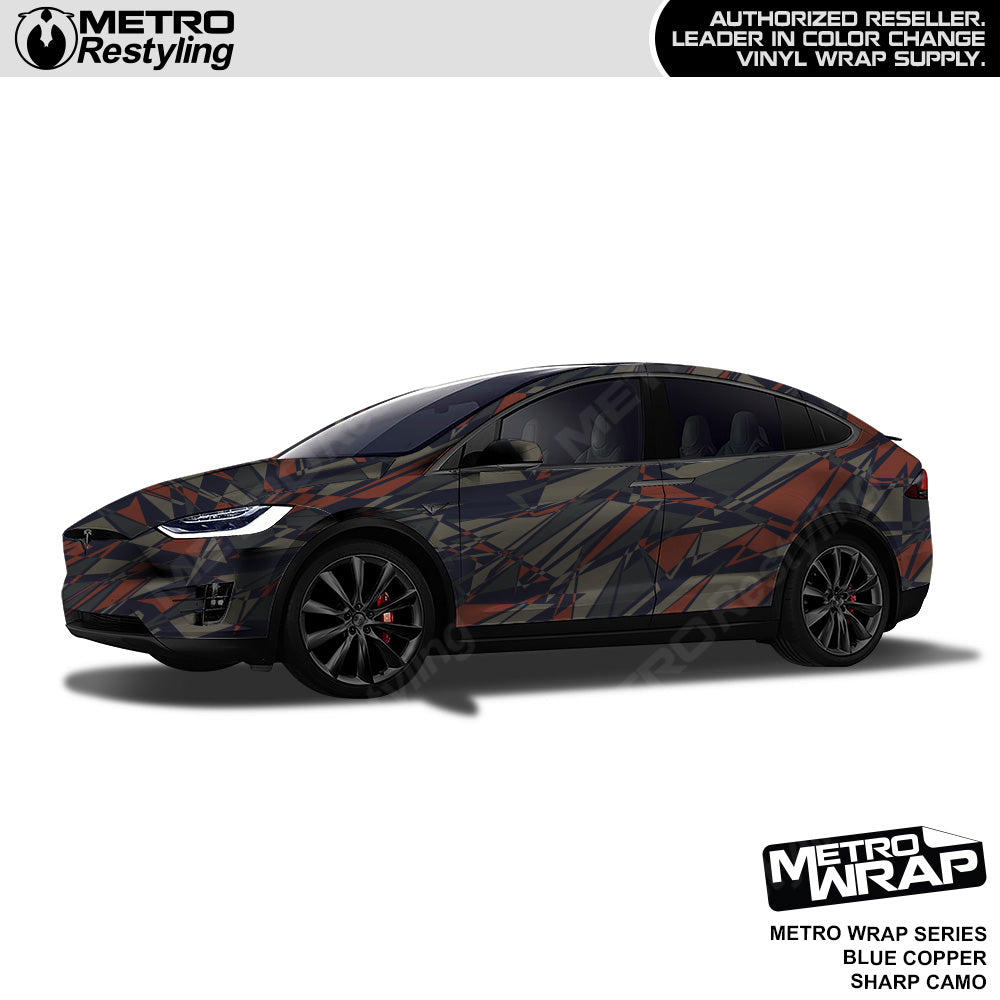 Metro Wrap Sharp Blue Copper Camouflage Vinyl Film