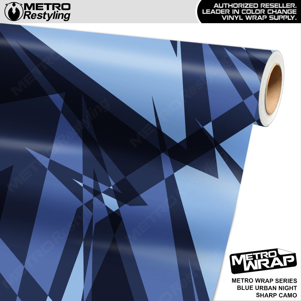 Metro Wrap Sharp Blue Urban Night Camouflage Vinyl Film