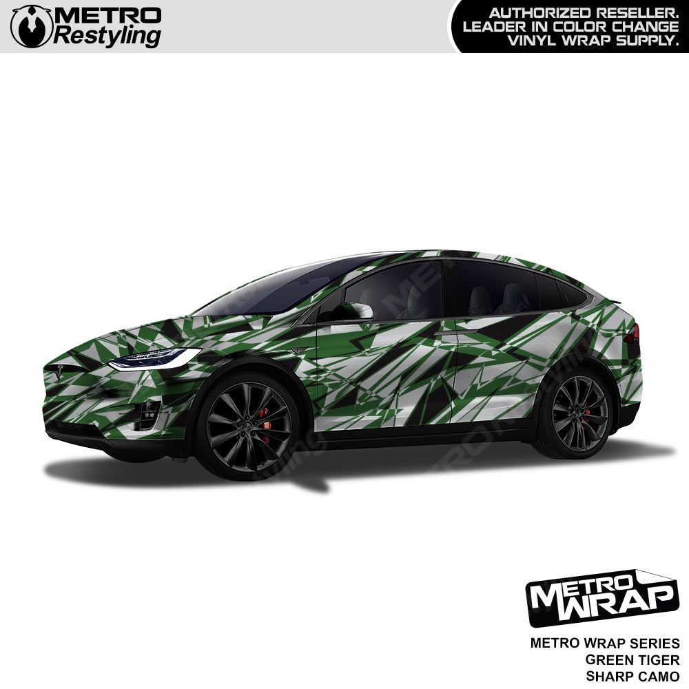 Metro Wrap Sharp Green Tiger Camouflage Vinyl Film