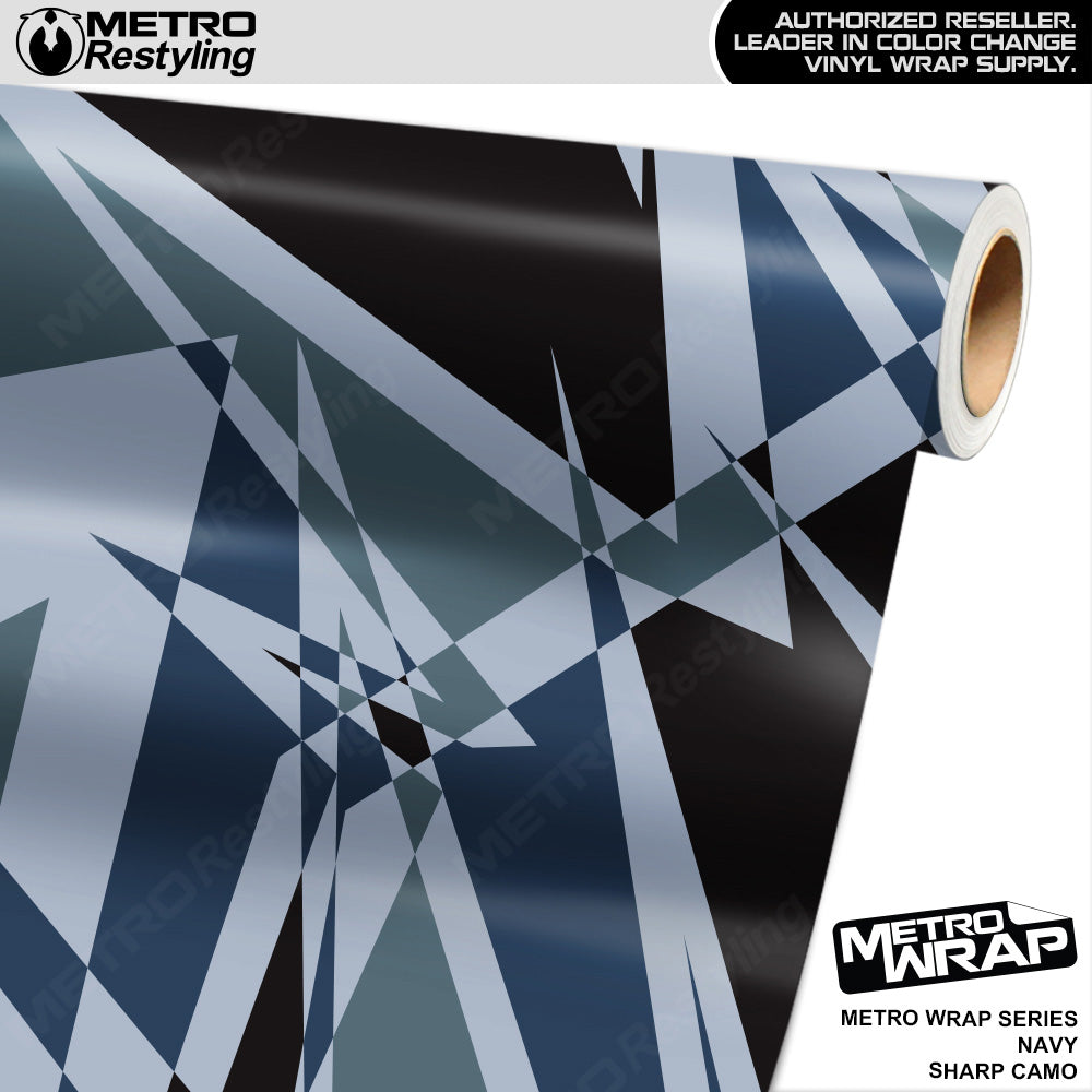 Metro Wrap Sharp Navy Camouflage Vinyl Film