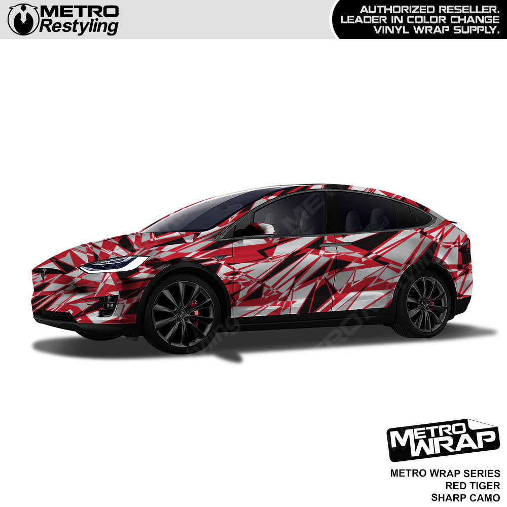 Metro Wrap Sharp Red Tiger Camouflage Vinyl Film